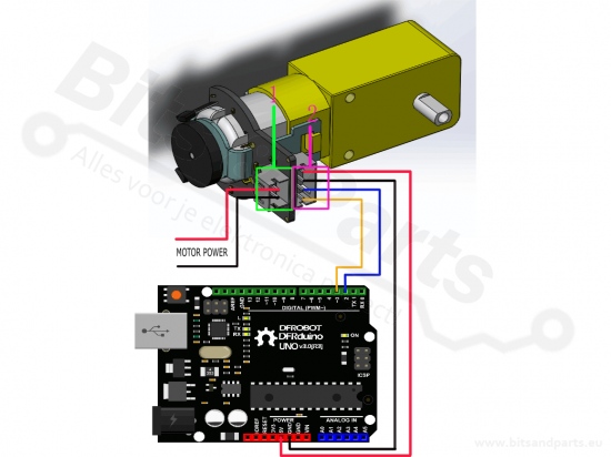 Motor DC 3-7,5V for smart cars and robots with speed encoder